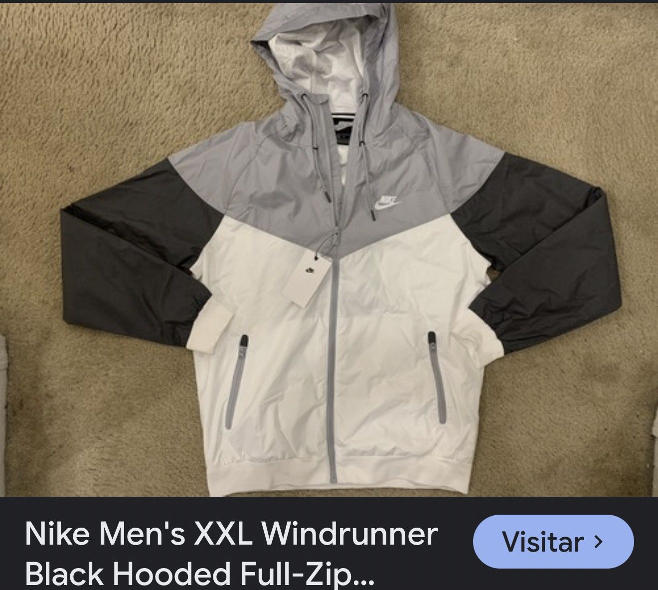 Nike Sportswear Windrunner Windbreaker Zipup Jacket White/Grey