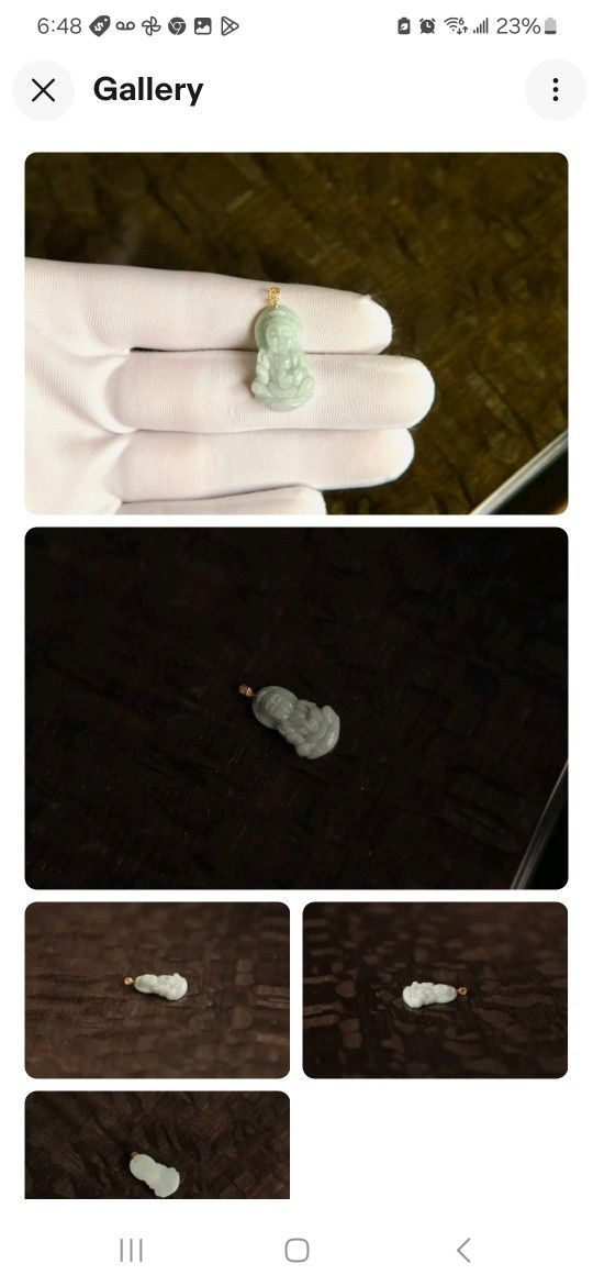 14k Gold Jade Buddah