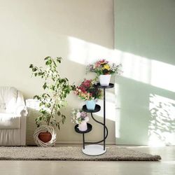 CNNINGYI Metal Plant Stand, 3 Tier Indoor Plant Stand, Plant Shelf for Garden Balcony Living Room Patio Corner Plant Display Stand, Multi-Tier Flower 