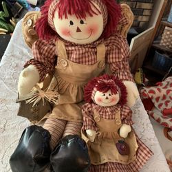 Set Of Vtg Raggedy Ann Angel Dolls