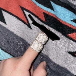 2 Nugget Rings 925 Silver 