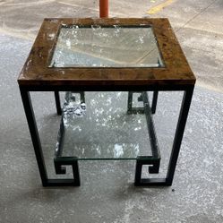 Square Stone And Glass Coffee Table