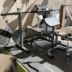 Weight Lifting Bench And Adjustable Rack