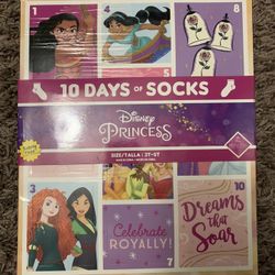 Disney Princess 10 Days of Socks Size 3t-5t New