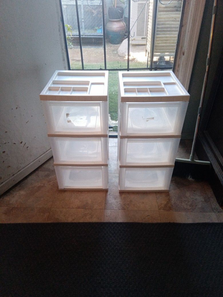 2 Stackable Storage Drawer Bins