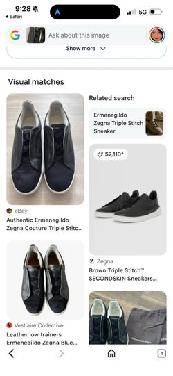 Ermenegildo Zegna Blue Leather Low Trainers