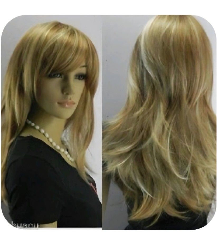 New Strawberry Blonde With Highlights Long Wig