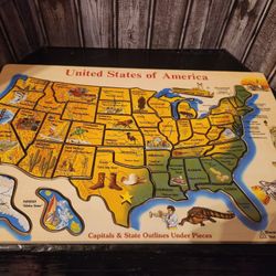 Melissa And Doug Delux USA map Wood Puzzle