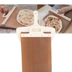 🍕 Premium Sliding Pizza Peel | Non-Stick Pizza Spatula Paddle with Wooden Handle
