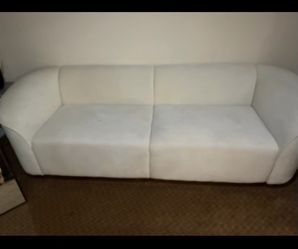 Velvet cream sofa