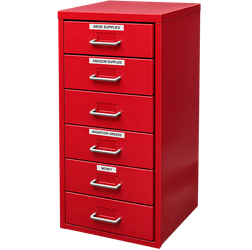 Red 6-Drawer Metal Storage Cabinet