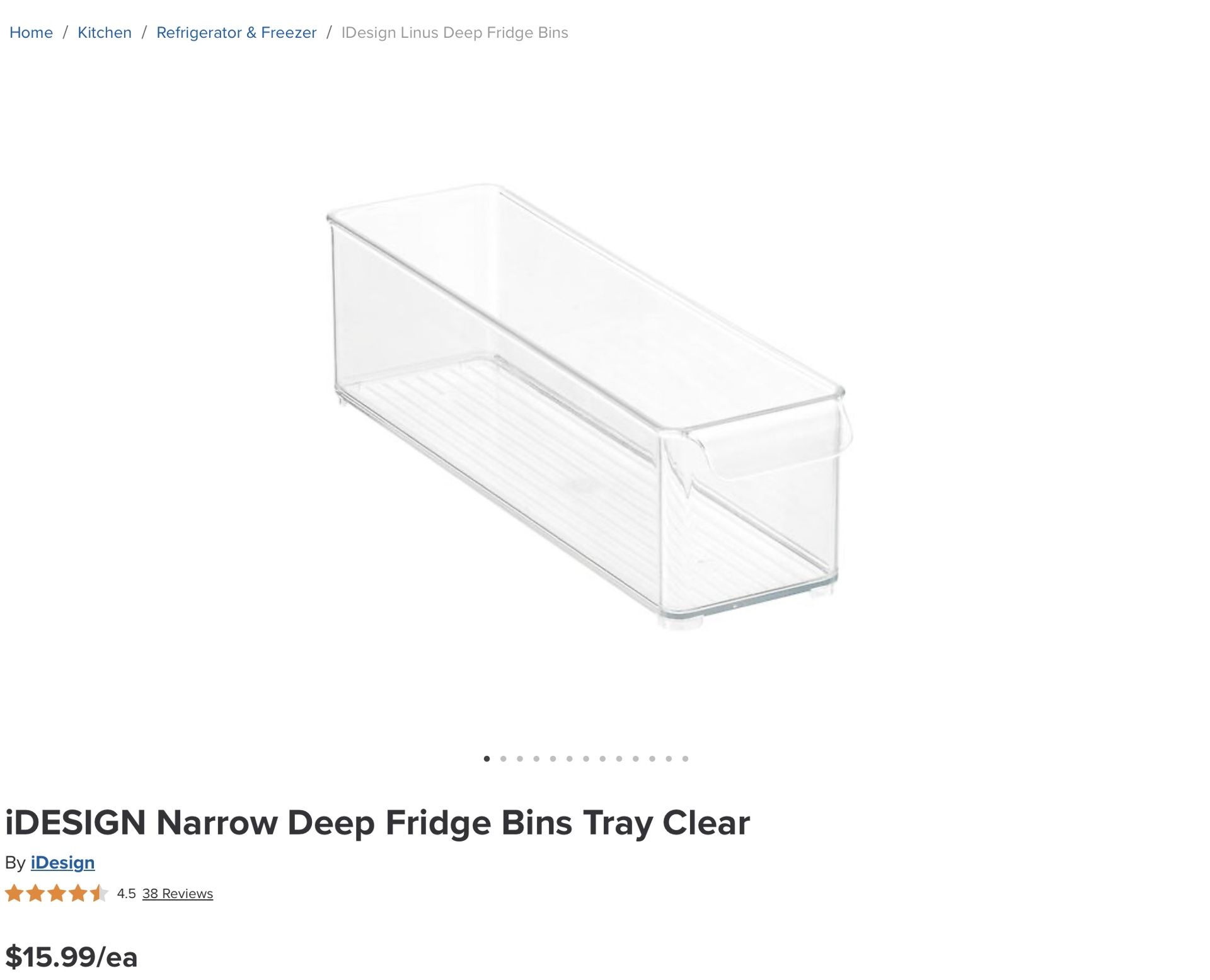 Clear Idesign 4x4 Fridge Bins (BINS ONLY)