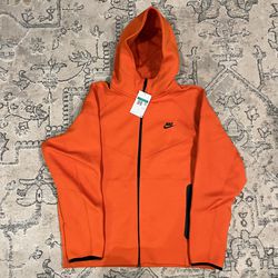 Nike Sportswear Tech Fleece Hoodie Mens Sz XL Orange/Black