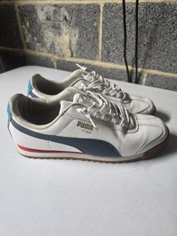 Puma Roma Men’s Sneakers – White/Blue – Size 10.5 – Classic Retro Style
