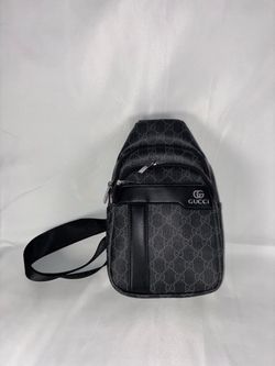 Black GG Monogram-Style Crossbody Sling Bag