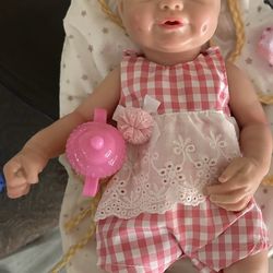 Reborn Baby Girl 16 Inch 100% Silicone 
