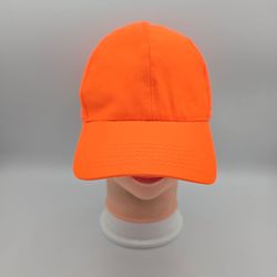 Unbranded Solid Blank Orange Lightweight AdjustableHat (1)