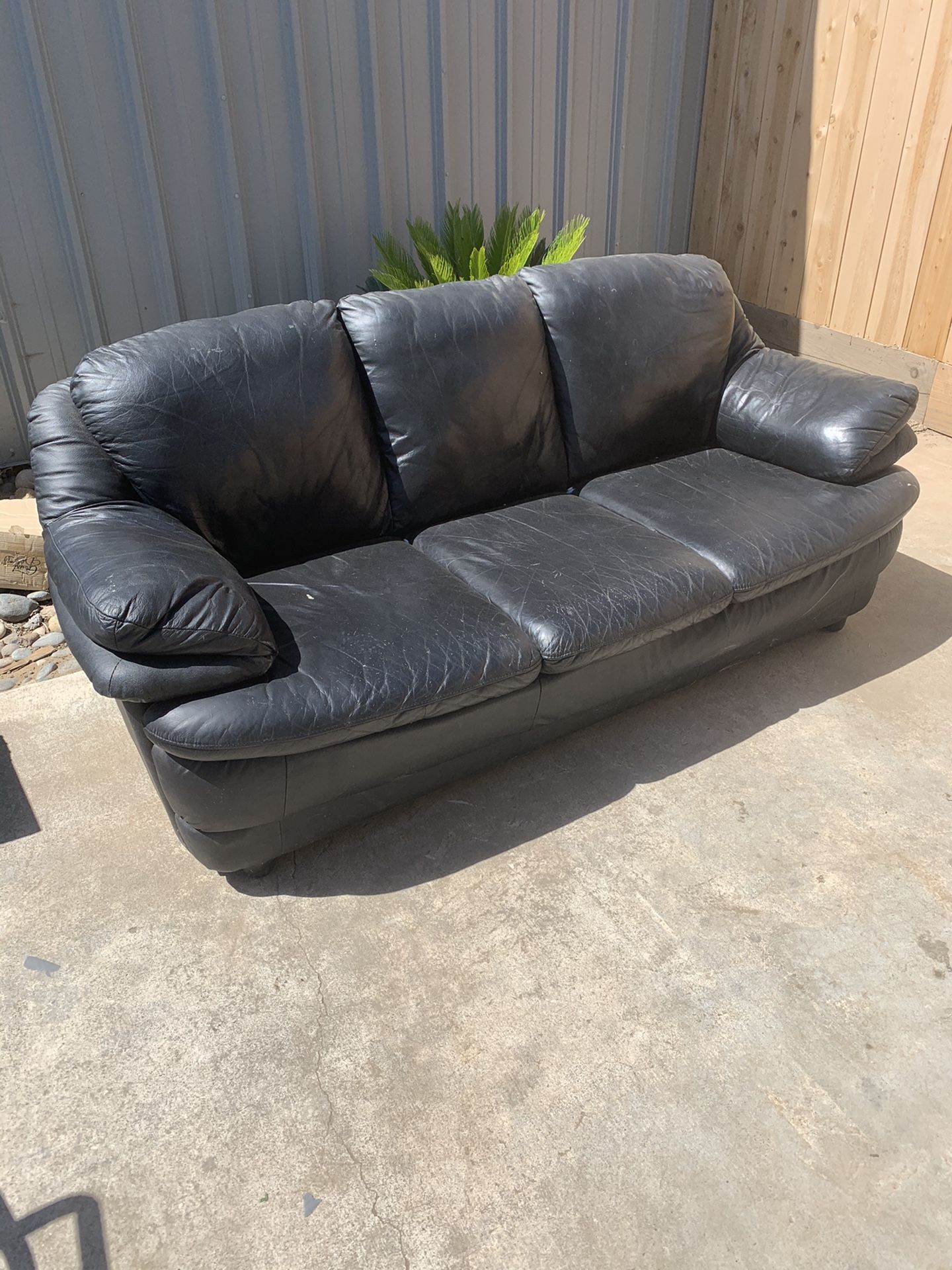 Used couch/ sofa chair black leather