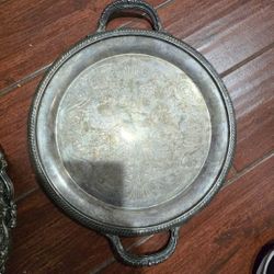 Vintage Silver Plated Serving Vanity Trays Wedding Decorations Tea Party