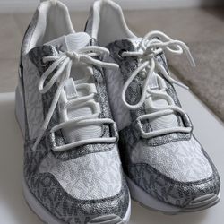 Michael Kors Women's Allie Trainer Sneakers White/Silver  New