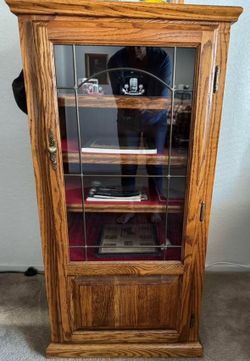 Solid Oak Curio Cabinet