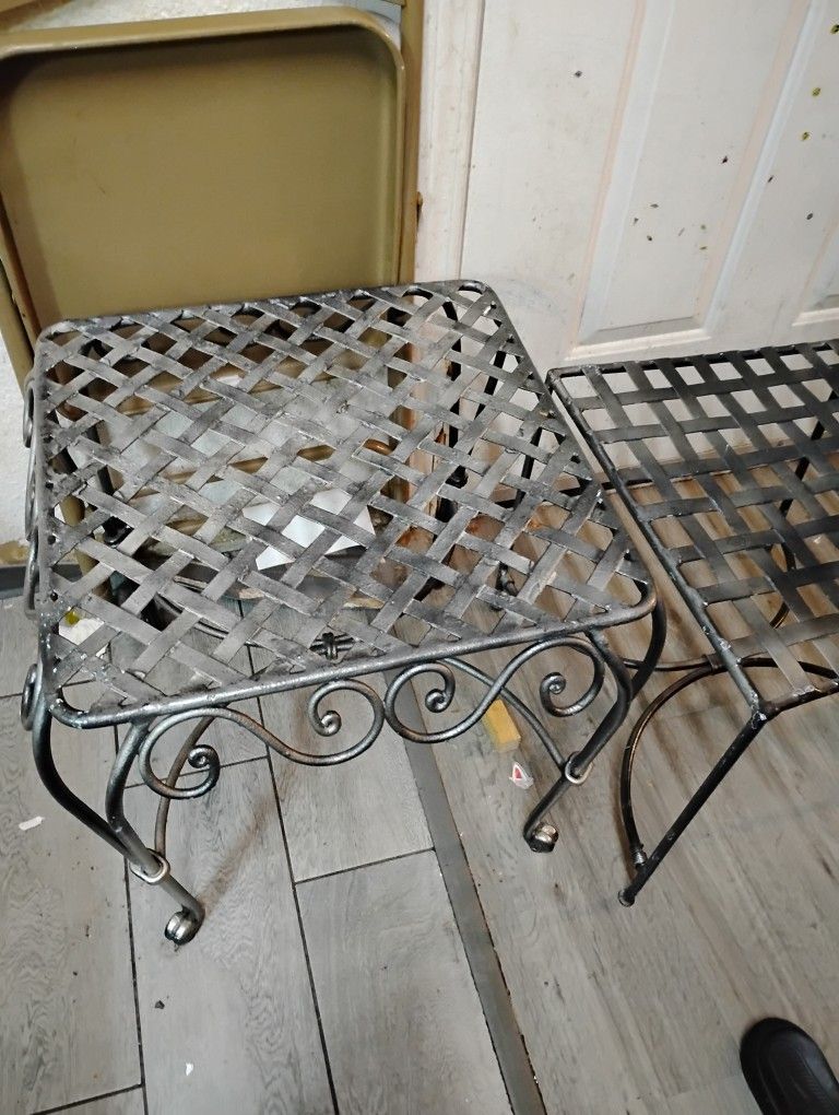 Antique Wrought Iron Table And Chair