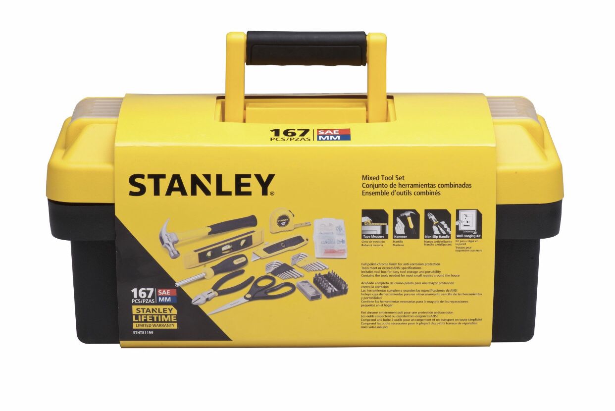 NEW Stanley Mixed Tool Box with 167 Pieces