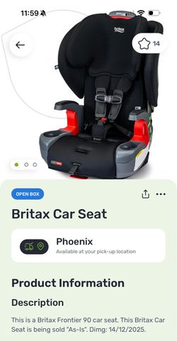 Brittax Car Seat. Open Box
