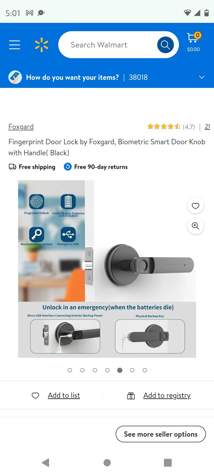 Foxgurd Smart Fingerprint Door lock