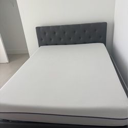 Purple Mattress and Queen Head Board