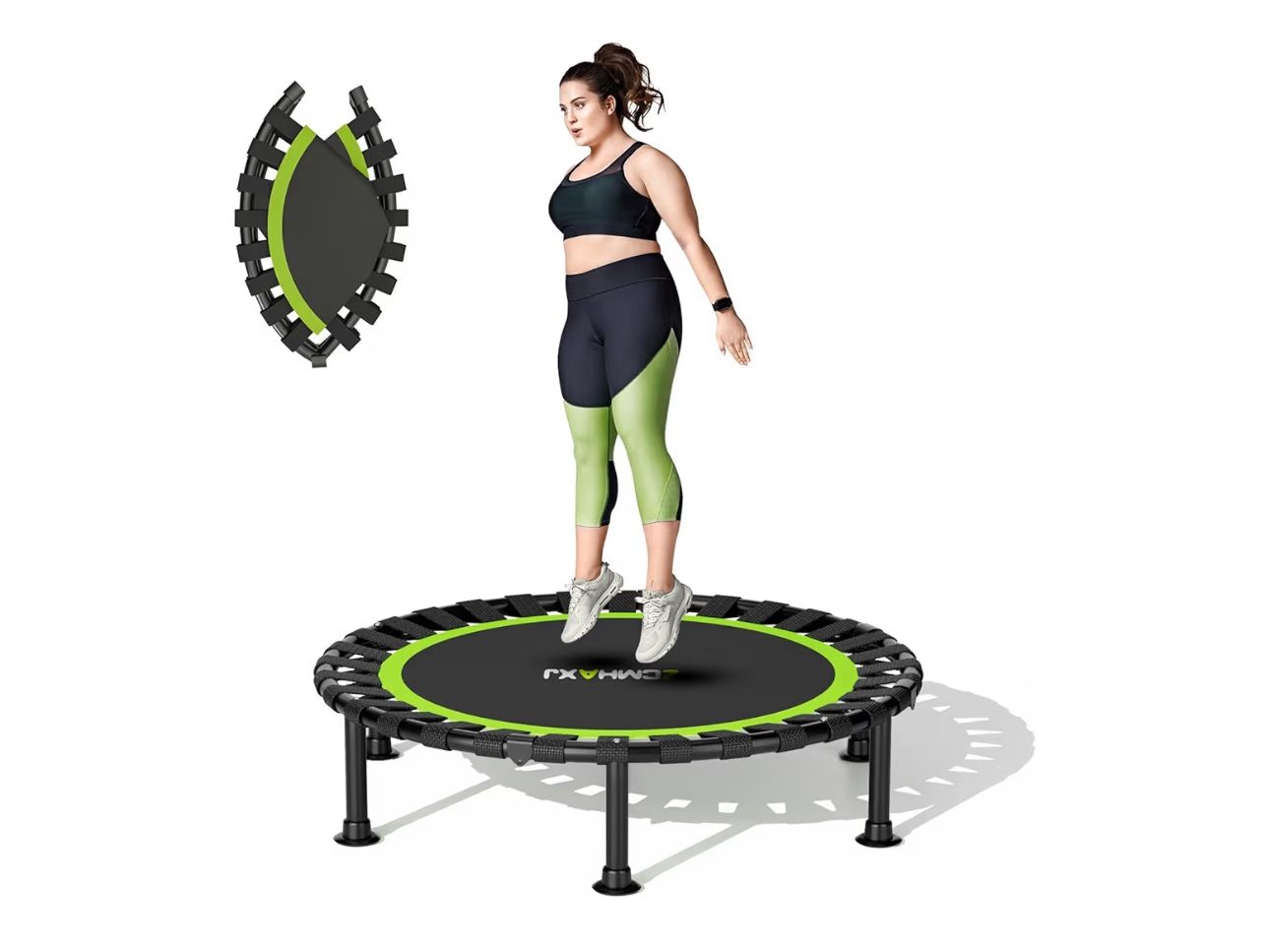 Foldable Mini Trampoline, 40"/48" Rebounder Trampoline for Adults & Kids, 440lbs Capacity Indoor Fitness Workout Exercise Equipment