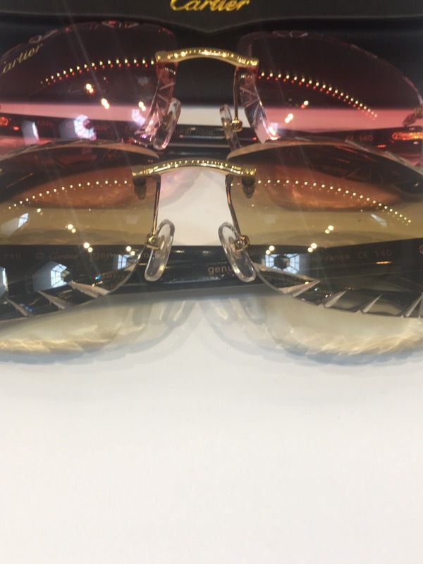 White Buffs Diamond Cut Cartier Glasses