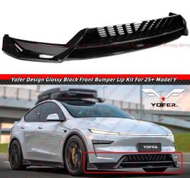 25-26 Tesla Model Y Juniper Gloss Black Front Bumper Lip