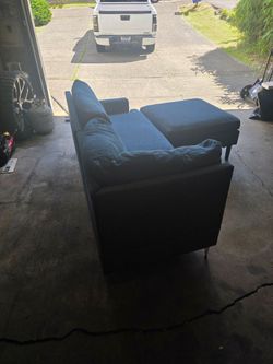 Blue small section couch