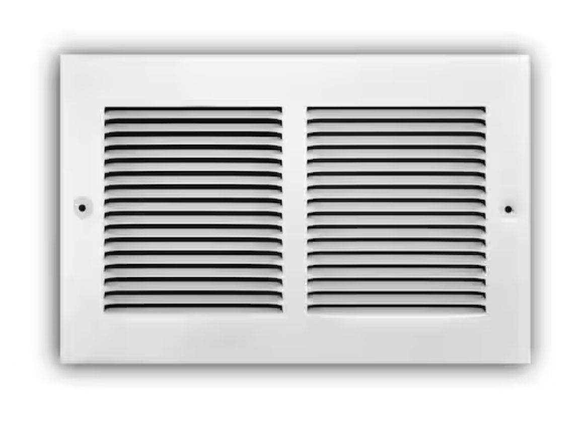 Lot Of 10. - 10 in. x 6 in. 1-Way Steel Baseboard Return Air Grille in White
