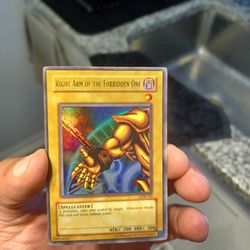 Right Arm Of Exodia. Holographic Yugioh Card. Rare! In Great Shape!