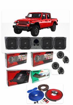 JEEP GLADIATOR FULL BASS AND VOICE PACKAGE KICKER AUDIO INSTALLED