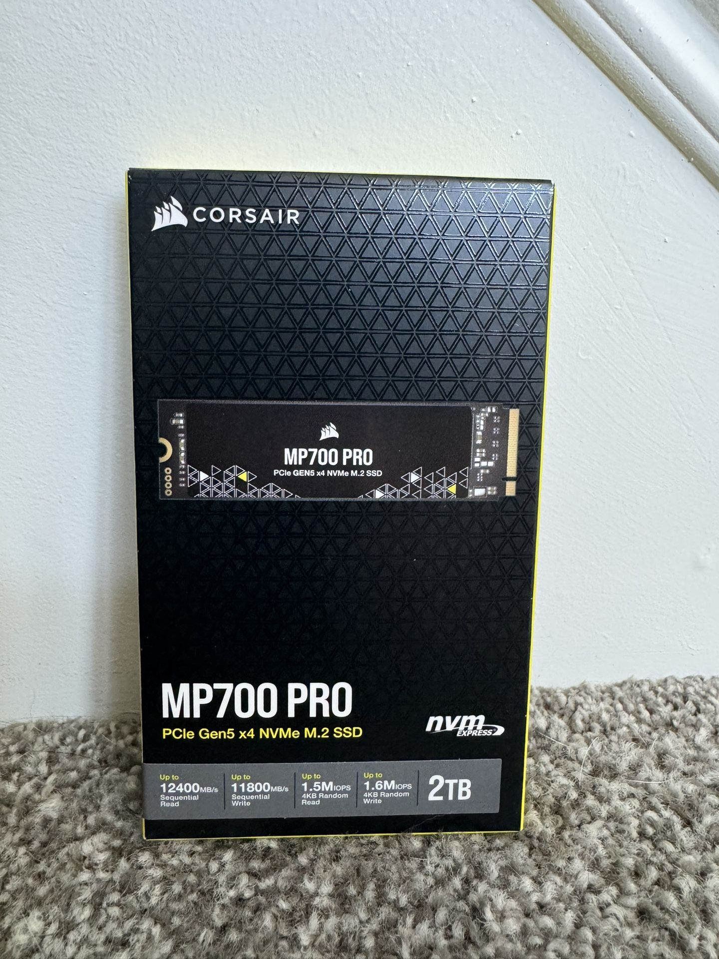 Corsair MP700 PRO 2TB PCIe Gen5 NVMe SSD – 12,400MB/sec Read - TLC NAND