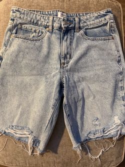Simple Society Light Wash Denim Shorts
