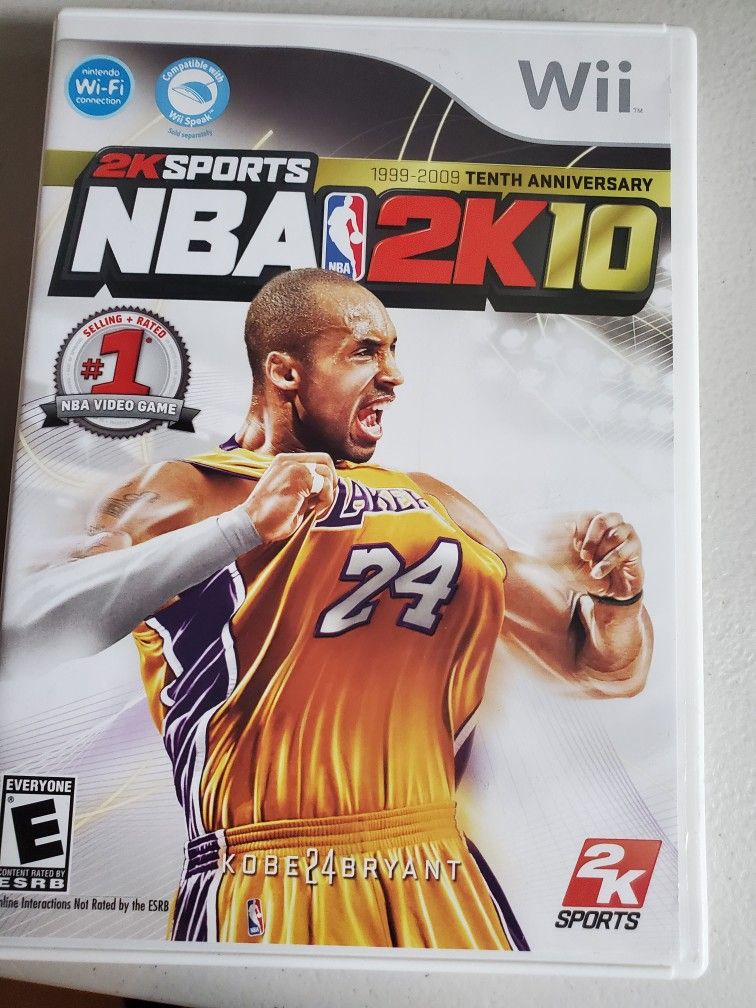 Nintendo wii NBA basketball 2k10 for Nintendo wii video game system