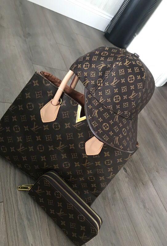 Louis Vuitton matching bag and wallet and hat