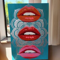 Pop Art Mandala Three Lips