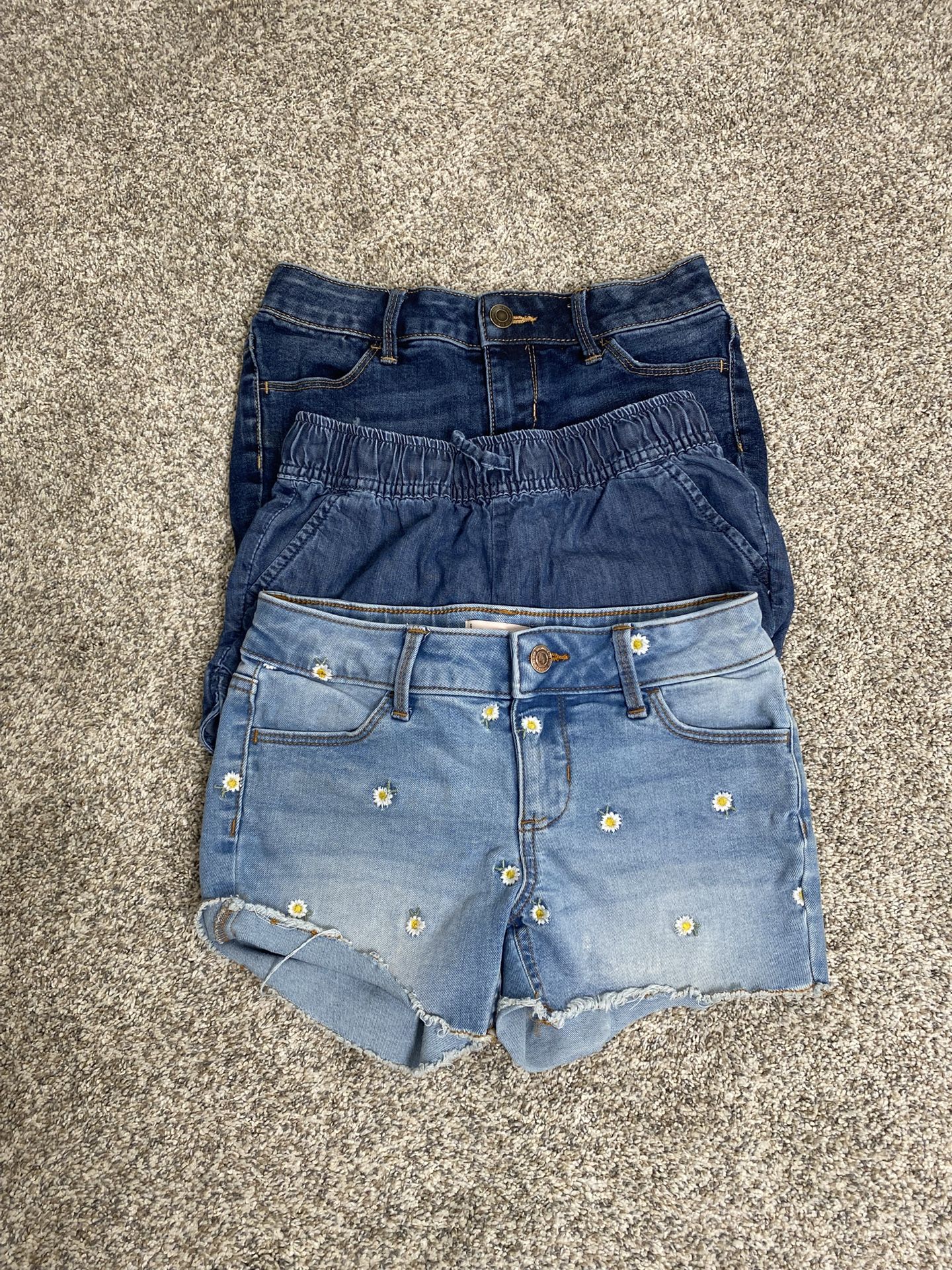 Girls Jean Shorts- Size 8- Lot Of 3 Shorts