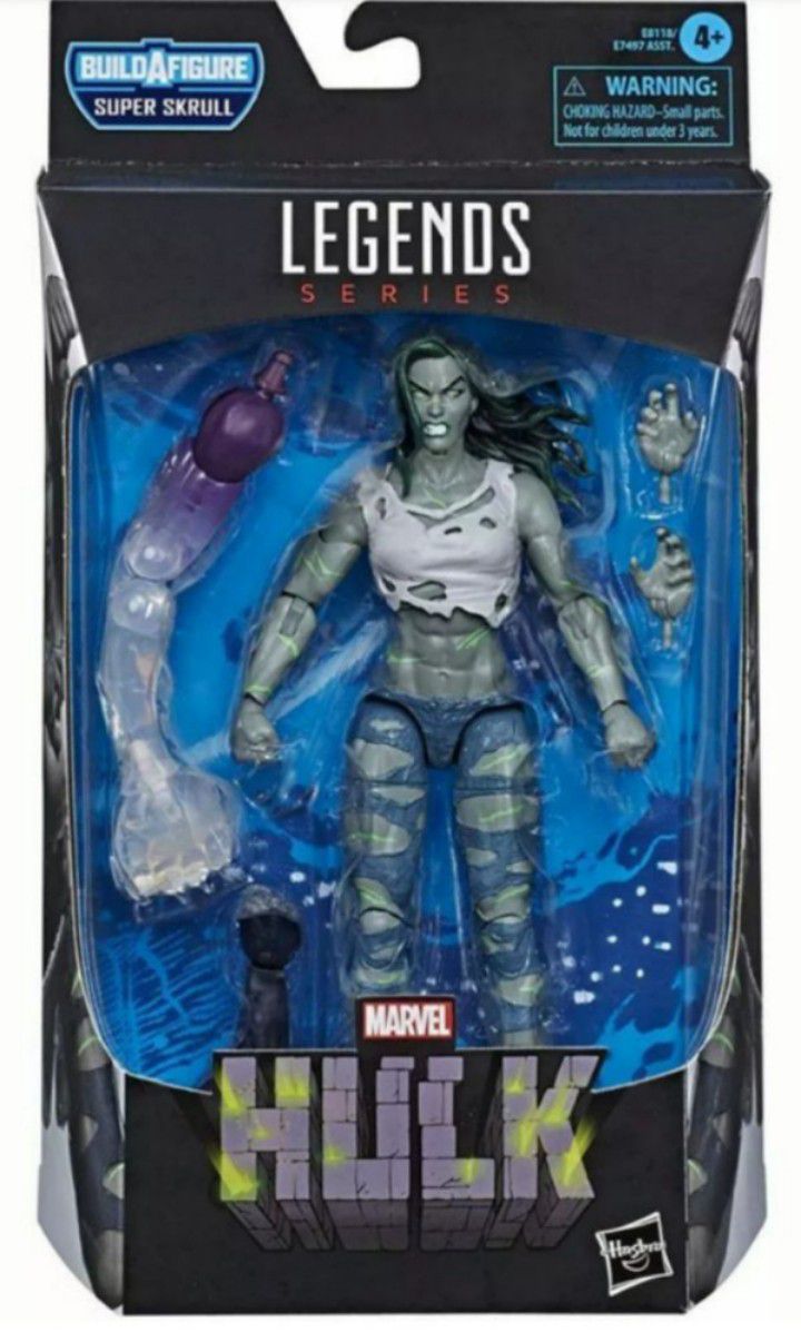 Marvel Legends She Hulk Collectible Action Figure Toy with Super Skrull Build a Figure Piece