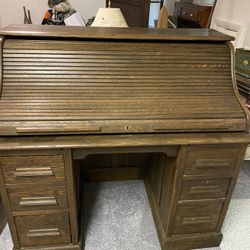 Antiques 1890’s Oak RollTop  Ladies Desk 