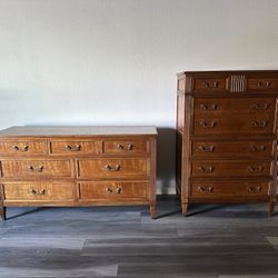 Vintage Kindel Furniture 7-Drawer Dressers Set Of 2