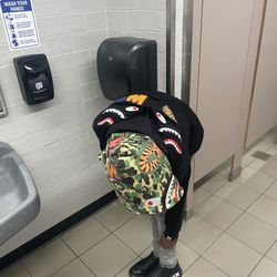 New Double Hooded Bape Hoodie Pictures On Body