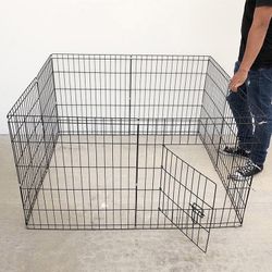 $39 (New in Box) Foldable 24” tall x 24” wide x 8-panel pet playpen dog crate metal fence exercise cage 
