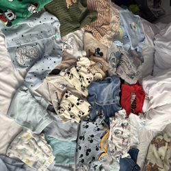 baby boy clothes & diapers 