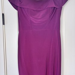 Faviana glamour burgundy off the shoulder dress, size 6 or medium